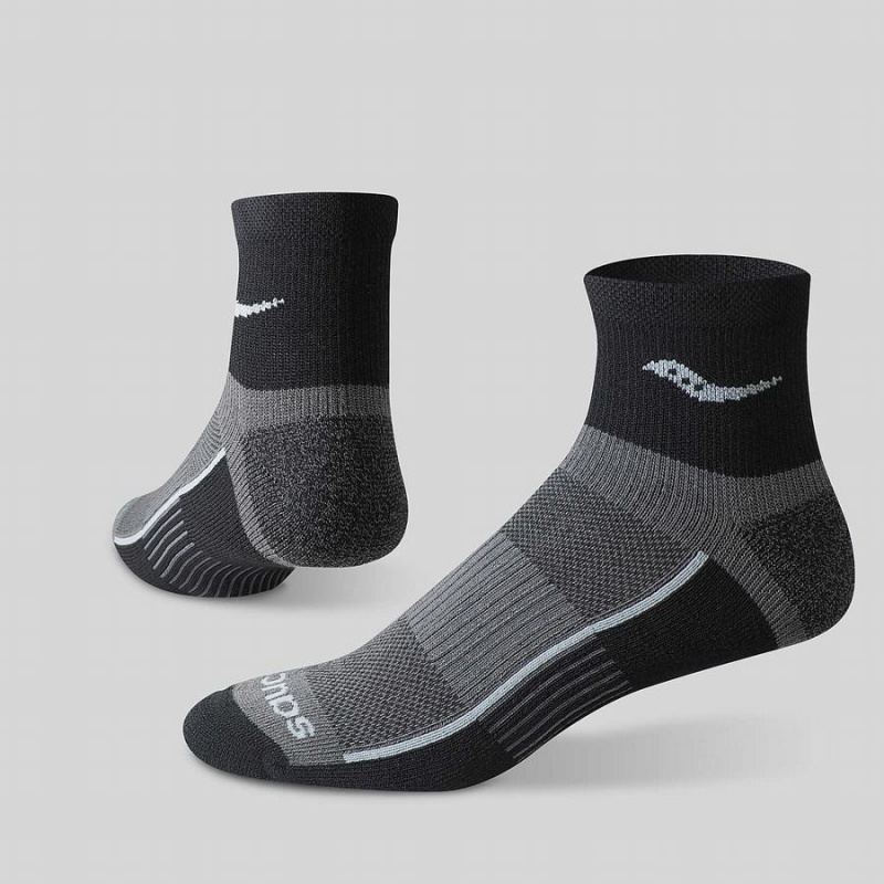 Black Saucony Inferno Quarter 3-Pack Men's Socks | Malaysia S78924-T95