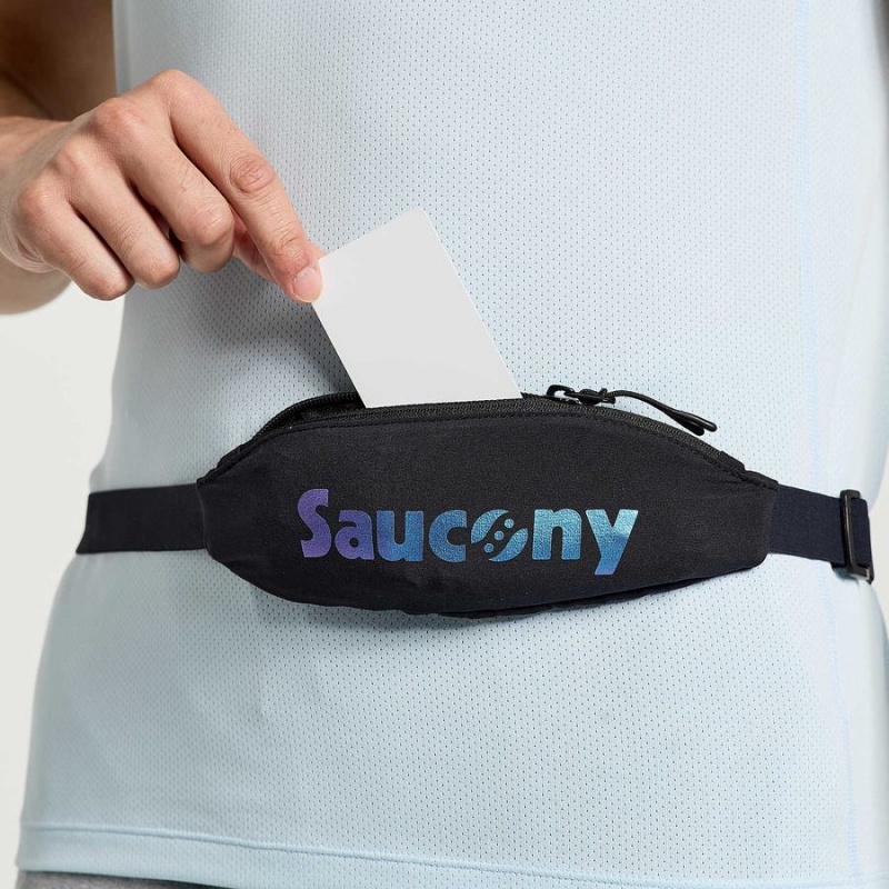 Black Saucony Outpace Run Belt Men's Belt Bags | Malaysia S17294-D65