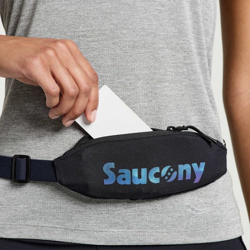 Black Saucony Outpace Run Belt Men's Belt Bags | Malaysia S17294-D65