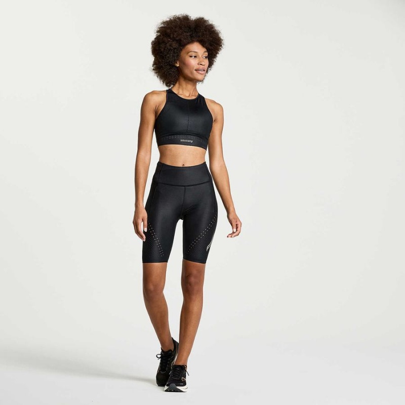 Black Saucony Pinnacle Bra Top Women's Bras | Malaysia S32468-W98