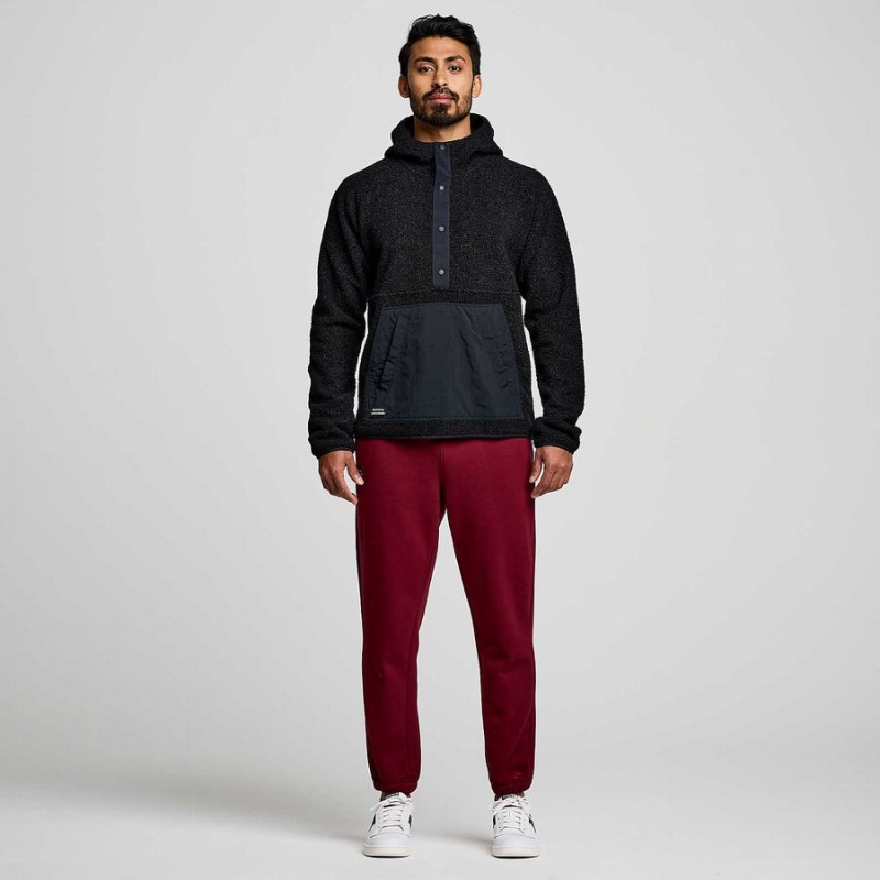 Black Saucony Recovery Sherpa Men's Pullover | Malaysia S95207-U64