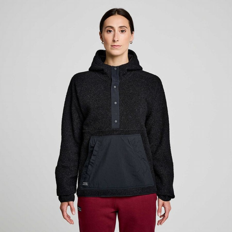 Black Saucony Recovery Sherpa Women's Pullover | Malaysia S96208-Z09