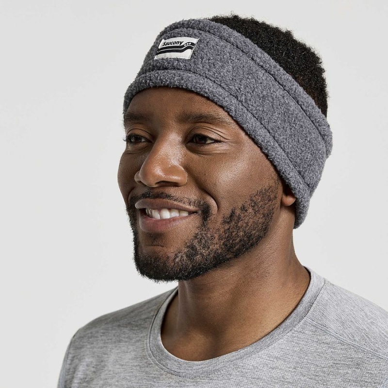 Black Saucony Rested Sherpa Men's Headband | Malaysia S60127-J81