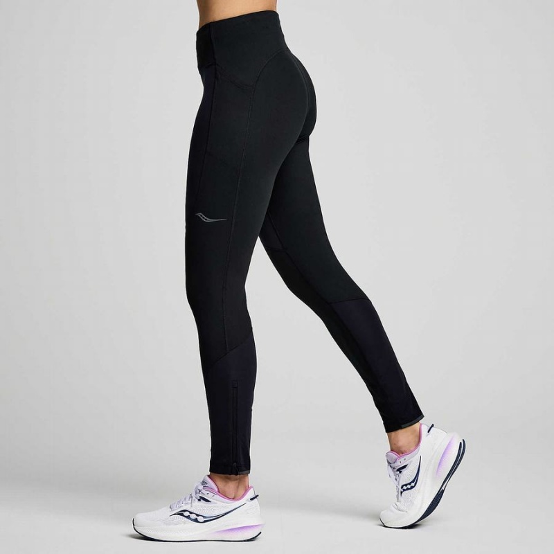 Black Saucony Runshield Women's Tight | Malaysia S08291-D62