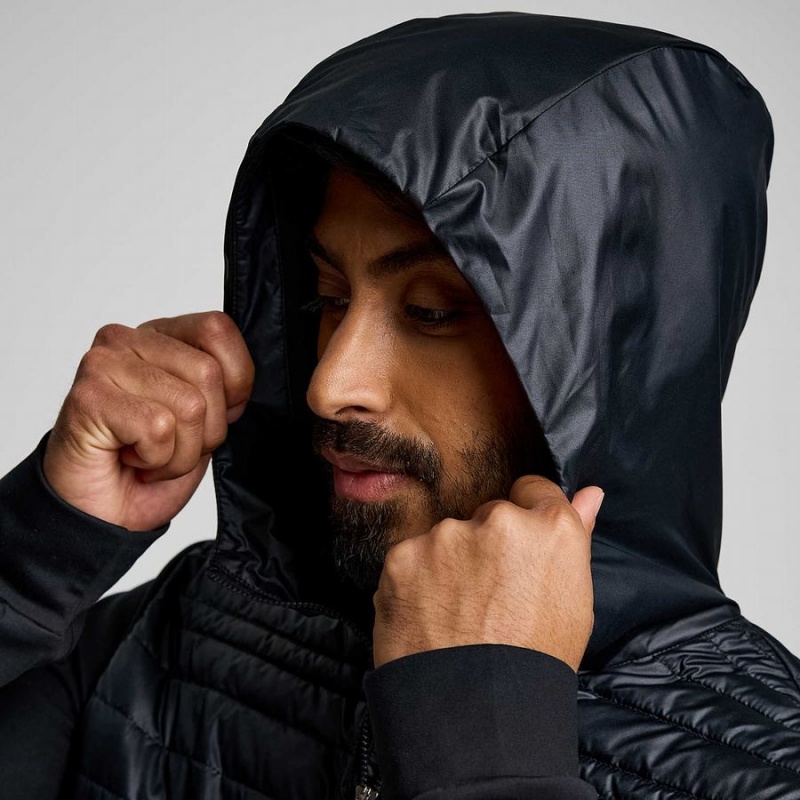 Black Saucony Solstice Oysterpuff Hoody Men's Jackets | Malaysia S28061-S86