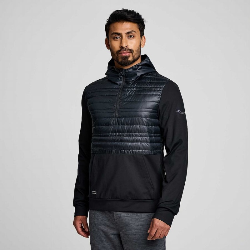 Black Saucony Solstice Oysterpuff Hoody Men\'s Jackets | Malaysia S28061-S86