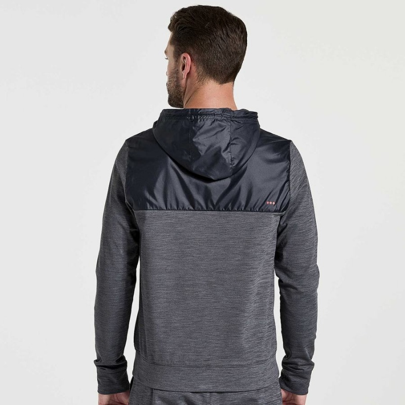 Black Saucony Solstice Zip Hoody Men's Tops | Malaysia S90824-X39