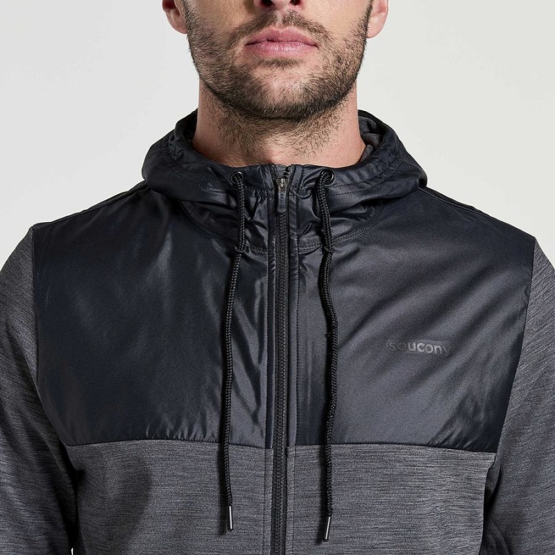 Black Saucony Solstice Zip Hoody Men's Tops | Malaysia S90824-X39