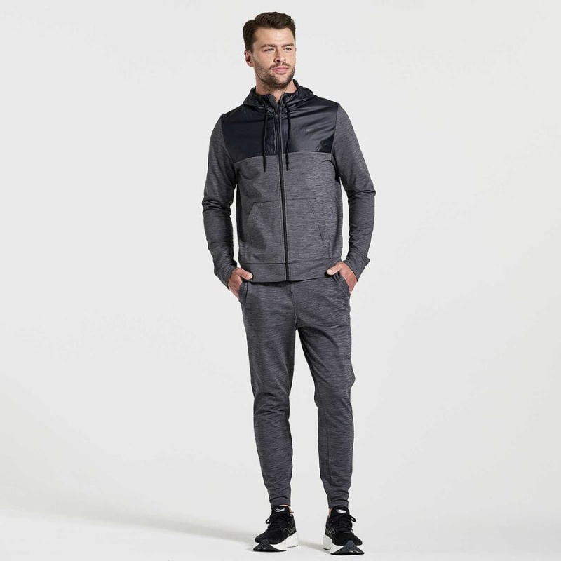 Black Saucony Solstice Zip Hoody Men's Tops | Malaysia S90824-X39