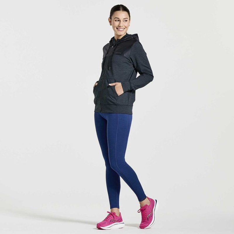 Black Saucony Solstice Zip Hoody Women's Tops | Malaysia S58437-H60