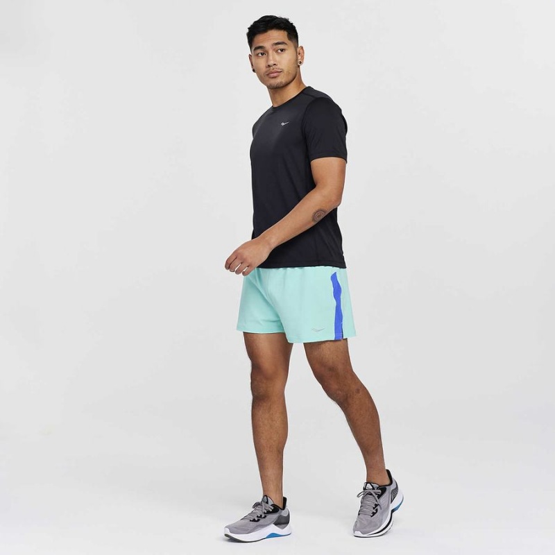 Black Saucony Stopwatch Short Sleeve Men's T Shirts | Malaysia S96254-T35