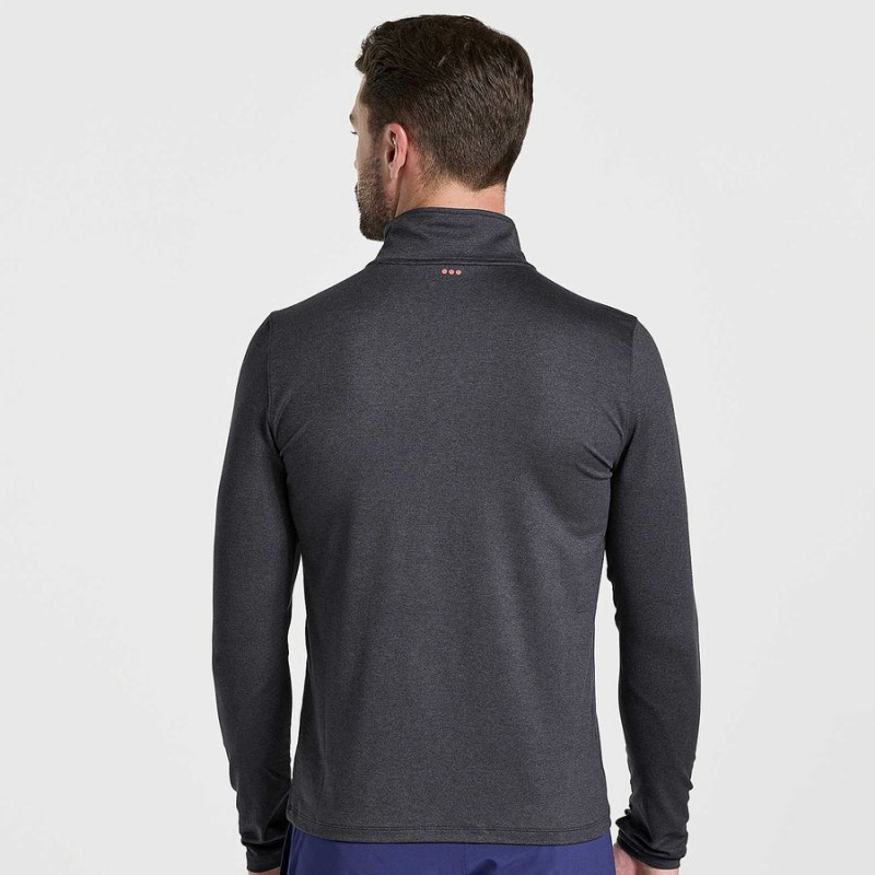 Black Saucony Sunday 1/4 Zip Men's Tops | Malaysia S32740-H48