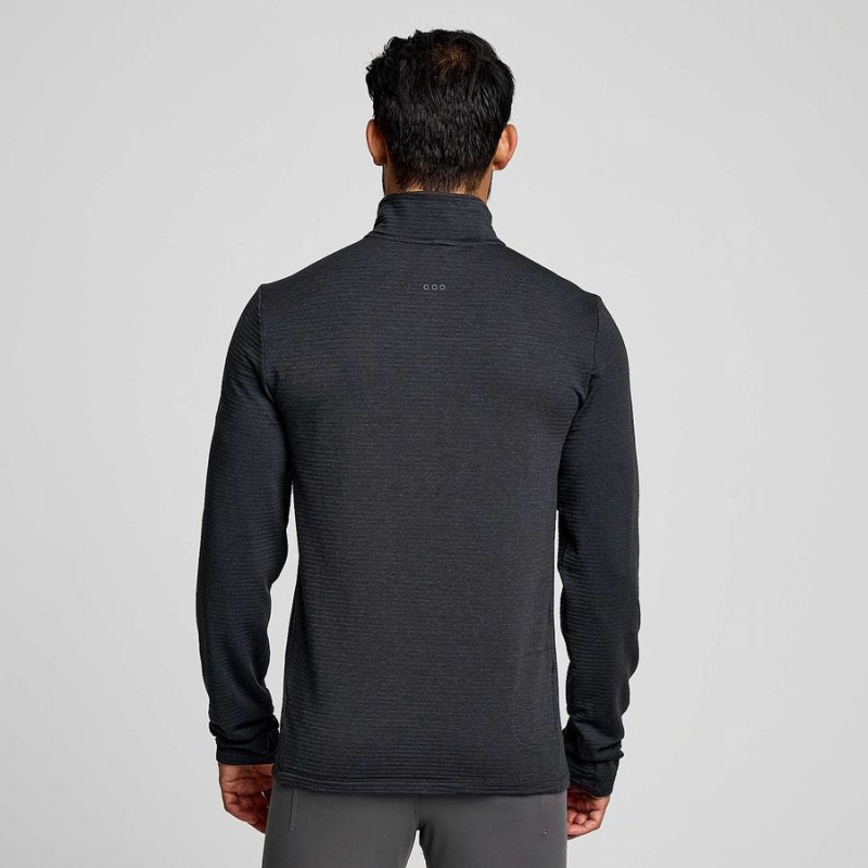 Black Saucony Triumph 3D 1/2 Zip Men's Tops | Malaysia S16283-X93