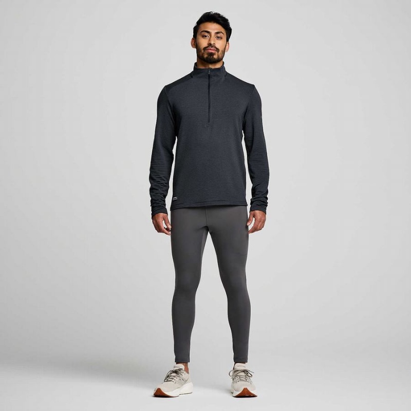 Black Saucony Triumph 3D 1/2 Zip Men's Tops | Malaysia S16283-X93