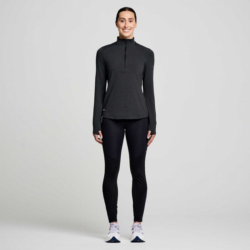 Black Saucony Triumph 3D 1/2 Zip Women's Tops | Malaysia S71964-P63