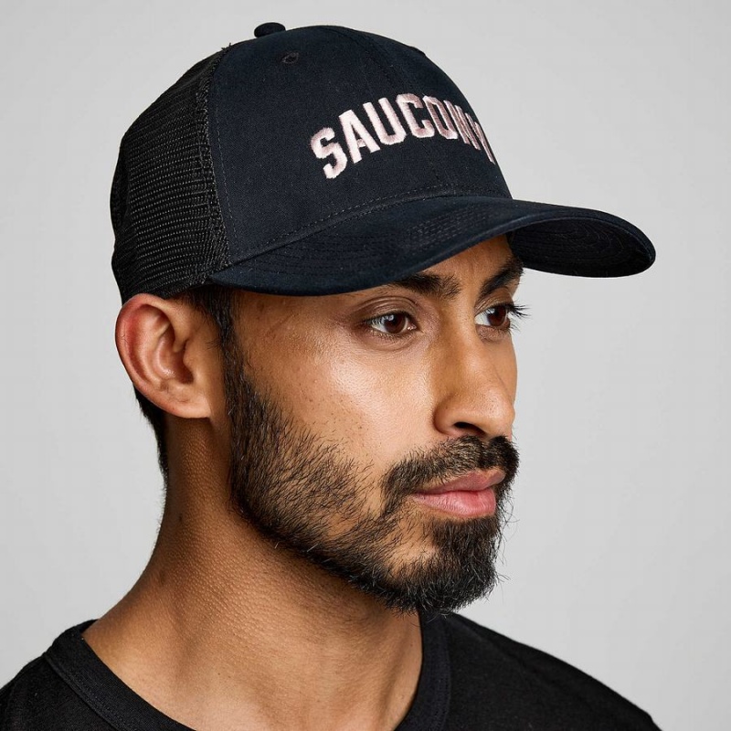 Black Saucony Trucker Men\'s Hats | Malaysia S35127-J57