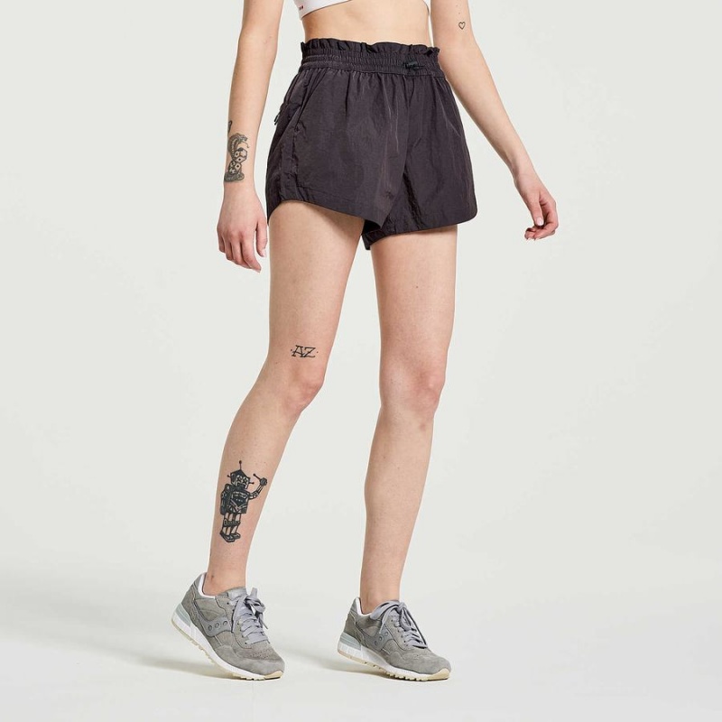 Black Saucony Unwind Women's Shorts | Malaysia S63849-G27