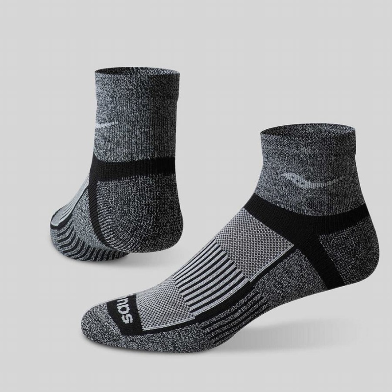 Black White Saucony Inferno Quarter 3-Pack Men's Socks | Malaysia S89104-R15