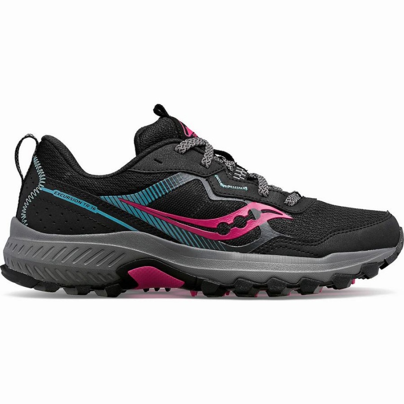 Black / Fuchsia Saucony Excursion TR16 Wide Women\'s Trail Running Shoes | Malaysia S37218-Y36