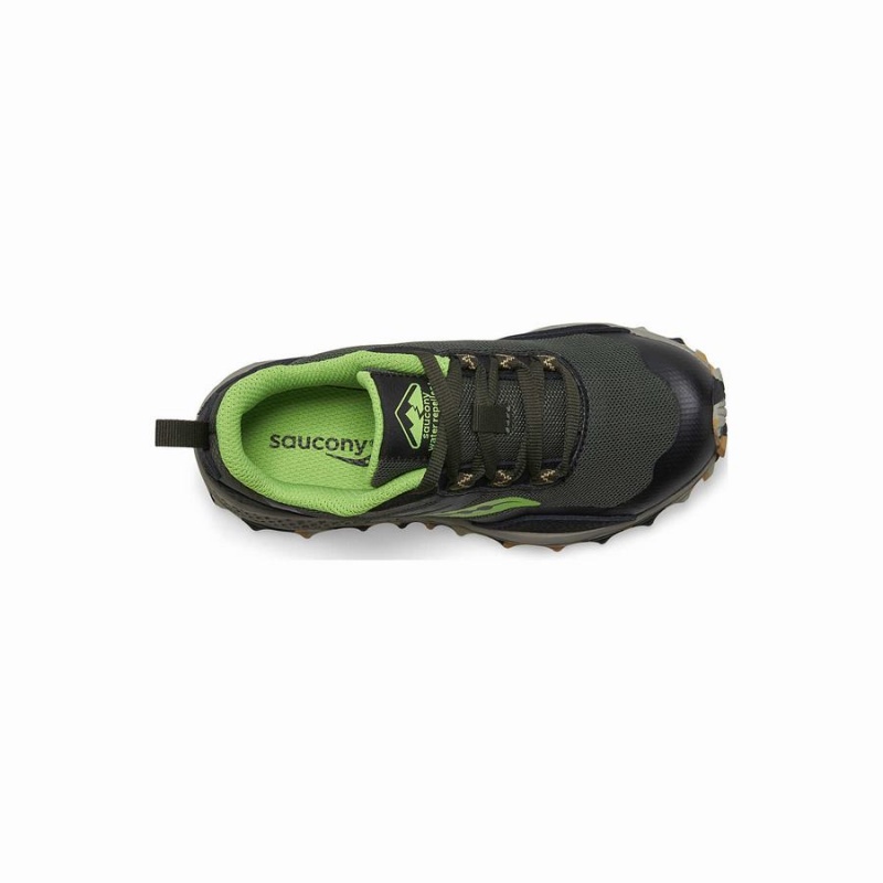 Black / Green Saucony Peregrine 12 Shield Sneaker Kids' Running Shoes | Malaysia S87092-E31