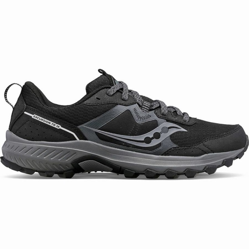 Black / Grey Saucony Excursion TR16 Men\'s Trail Running Shoes | Malaysia S94067-M02