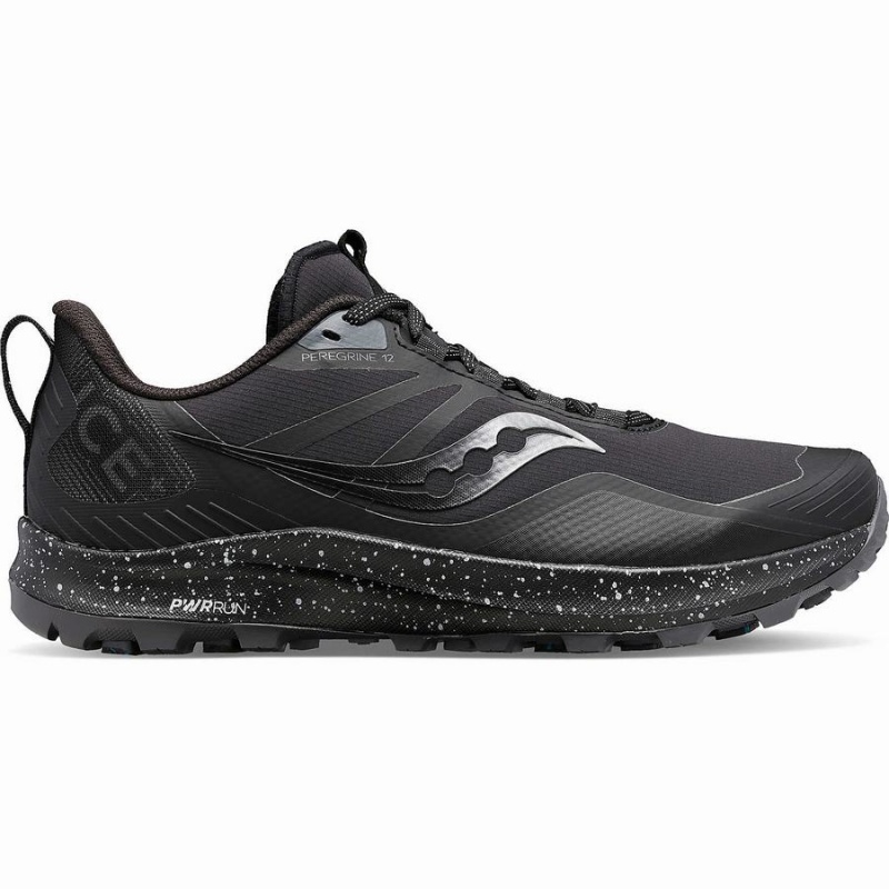 Black / Grey Saucony Peregrine ICE+ 3 Men\'s Trail Running Shoes | Malaysia S62097-G32