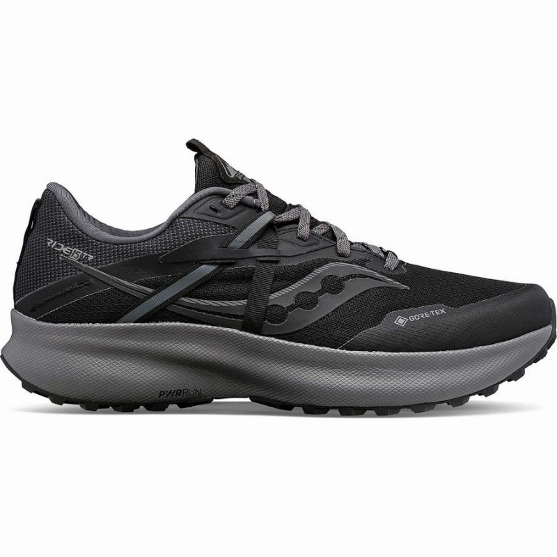 Black / Grey Saucony Ride 15 TR GTX Men\'s Trail Running Shoes | Malaysia S74250-U13