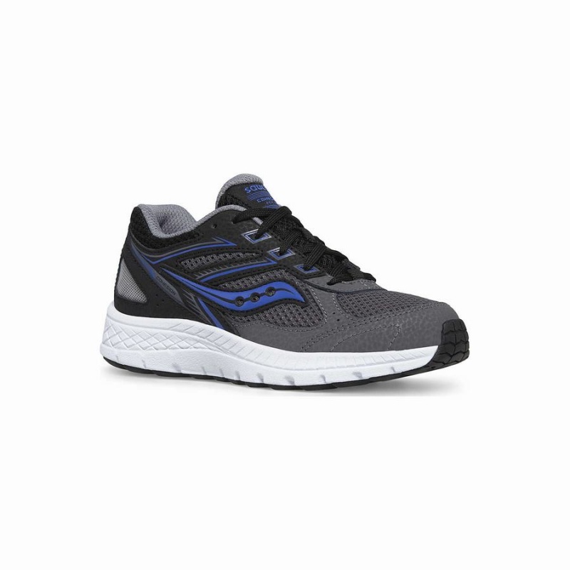 Black / Grey / Blue Saucony Cohesion 14 Lace Sneaker Kids' Running Shoes | Malaysia S36407-W95