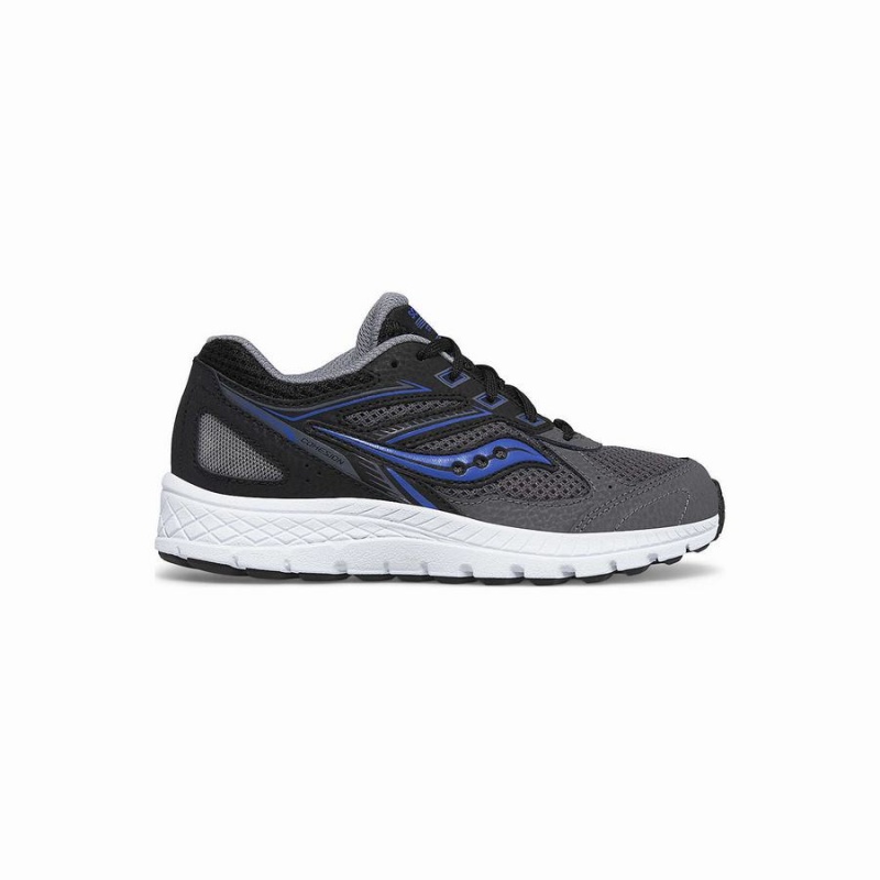 Black / Grey / Blue Saucony Cohesion 14 Lace Sneaker Kids\' Running Shoes | Malaysia S36407-W95