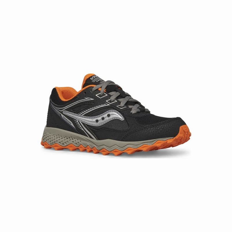 Black / Orange Saucony Cohesion TR14 Lace Sneaker Kids' Running Shoes | Malaysia S95872-G72