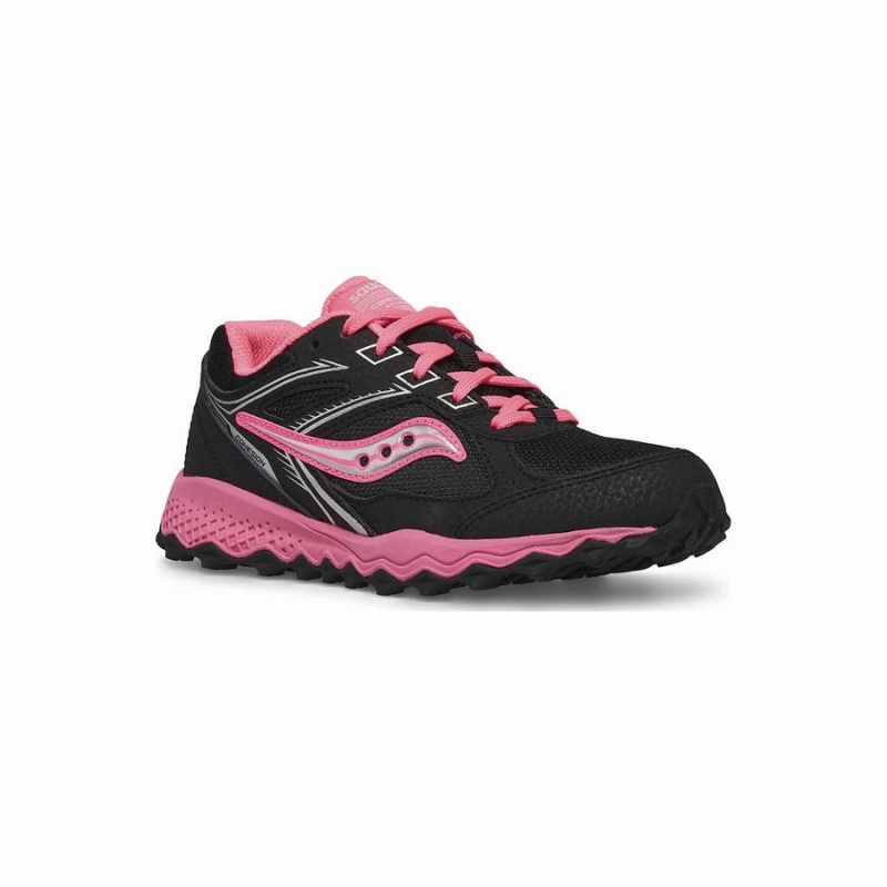 Black / Pink Saucony Cohesion TR14 Lace Sneaker Kids' Running Shoes | Malaysia S58961-F41