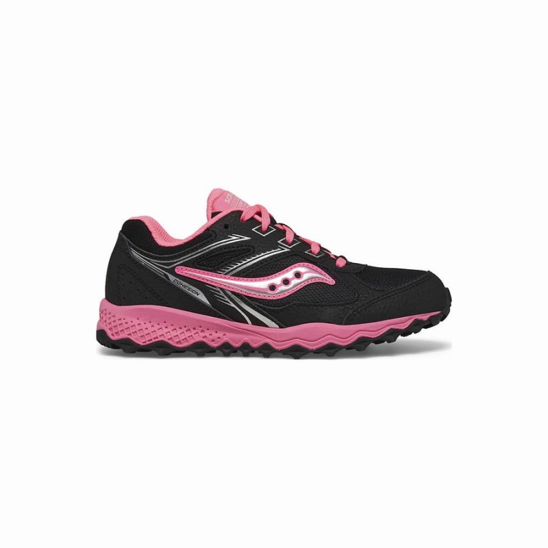 Black / Pink Saucony Cohesion TR14 Lace Sneaker Kids\' Running Shoes | Malaysia S58961-F41