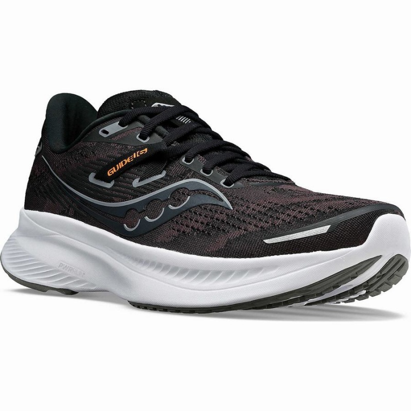 Black / White Saucony Guide 16 Men's Running Shoes | Malaysia S05637-K46