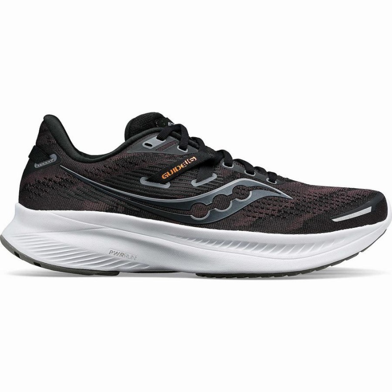 Black / White Saucony Guide 16 Men\'s Running Shoes | Malaysia S05637-K46