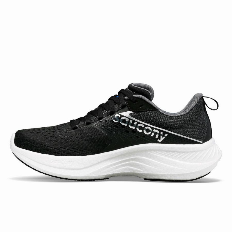 Black / White Saucony Ride 17 Wide Men's Running Shoes | Malaysia S80165-E96