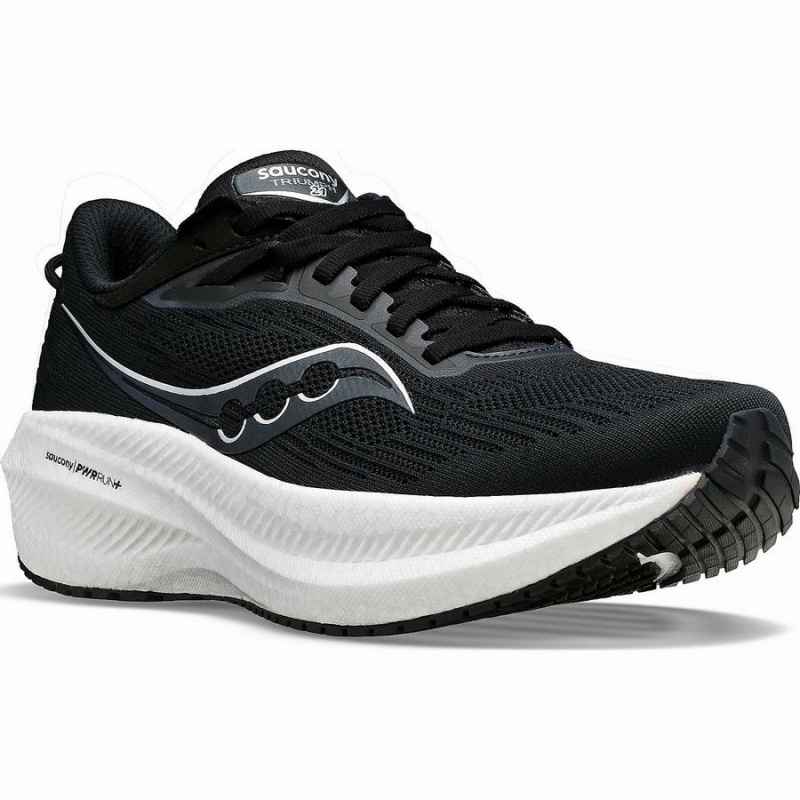 Black / White Saucony Triumph 21 Men's Running Shoes | Malaysia S92846-F31