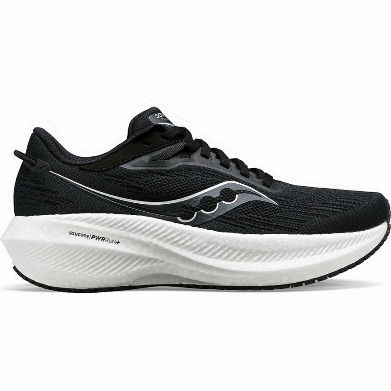 Black / White Saucony Triumph 21 Wide Women\'s Running Shoes | Malaysia S21076-F70