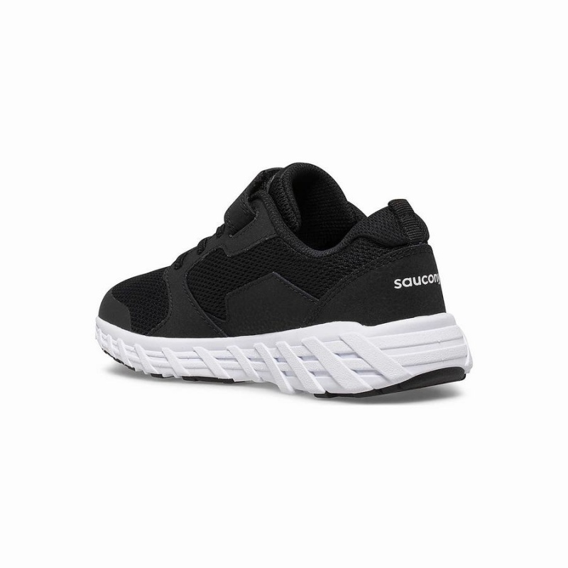 Black / White Saucony Wind 2.0 A/C Sneaker Kids' Running Shoes | Malaysia S85094-M71