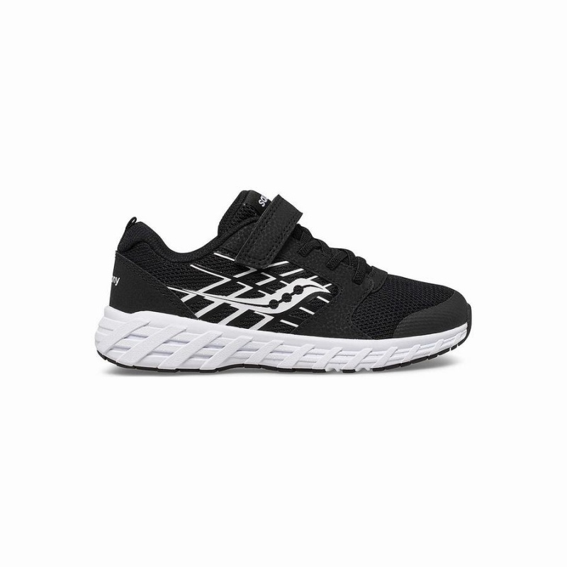 Black / White Saucony Wind 2.0 A/C Sneaker Kids\' Running Shoes | Malaysia S85094-M71