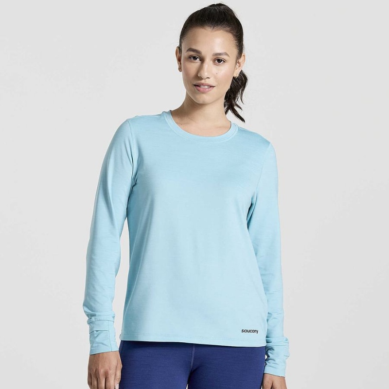 Blue Saucony Boulder Baselayer Women\'s Tops | Malaysia S23870-B78