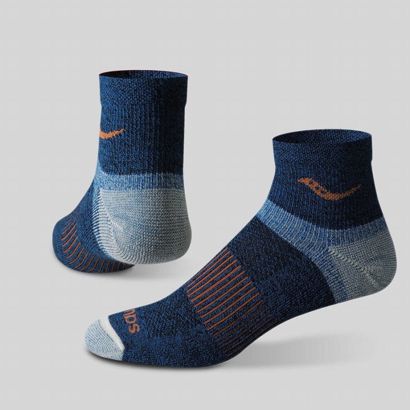 Blue Saucony Inferno Merino Wool Blend Quarter 3-Pack Women's Socks | Malaysia S57249-X51