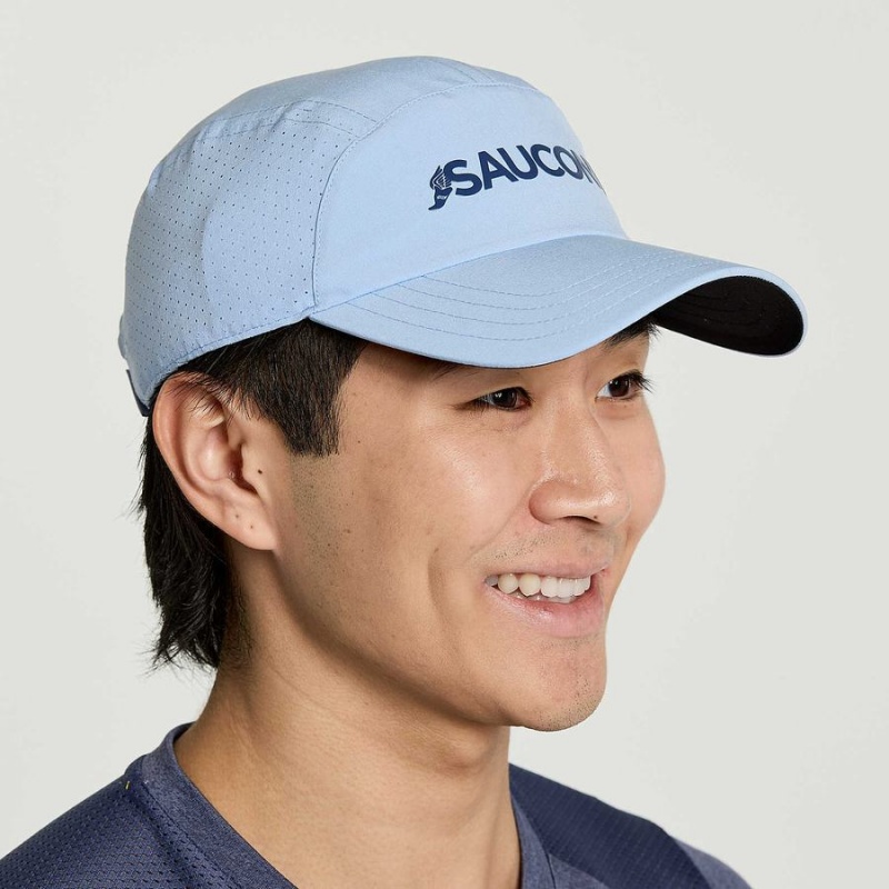 Blue Saucony Outpace Men's Hats | Malaysia S65018-V93