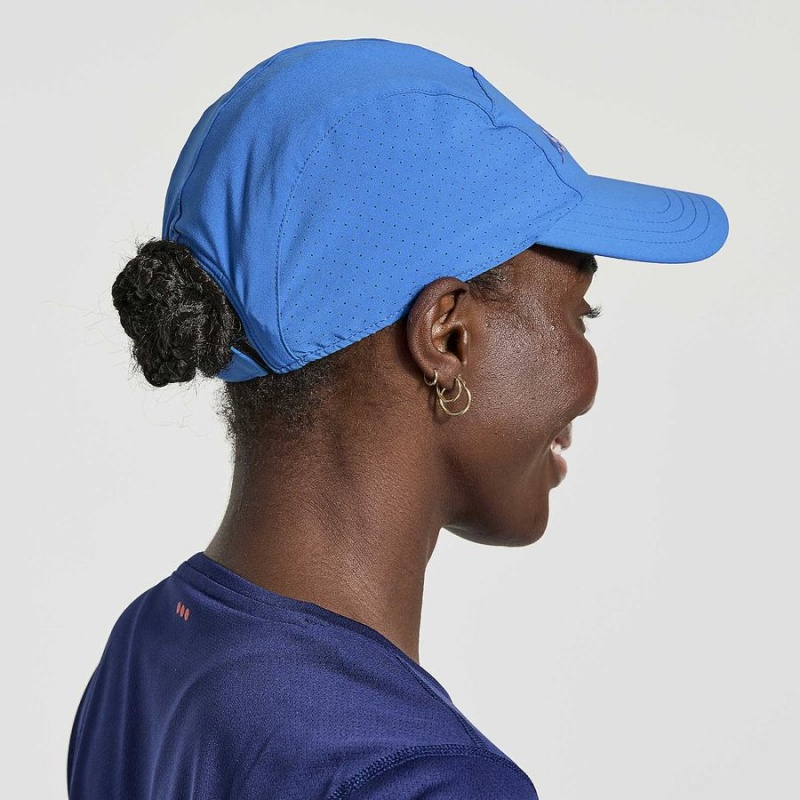 Blue Saucony Outpace Women's Hats | Malaysia S73609-A95