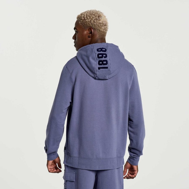 Blue Saucony Rested Men's Hoodie | Malaysia S92307-Q70