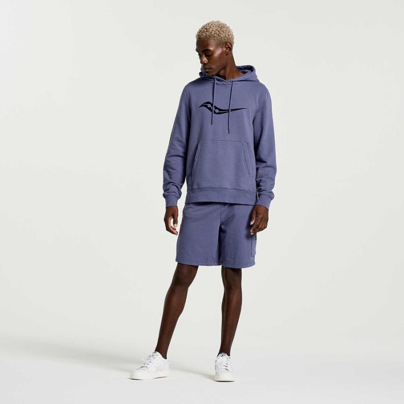 Blue Saucony Rested Men's Hoodie | Malaysia S92307-Q70