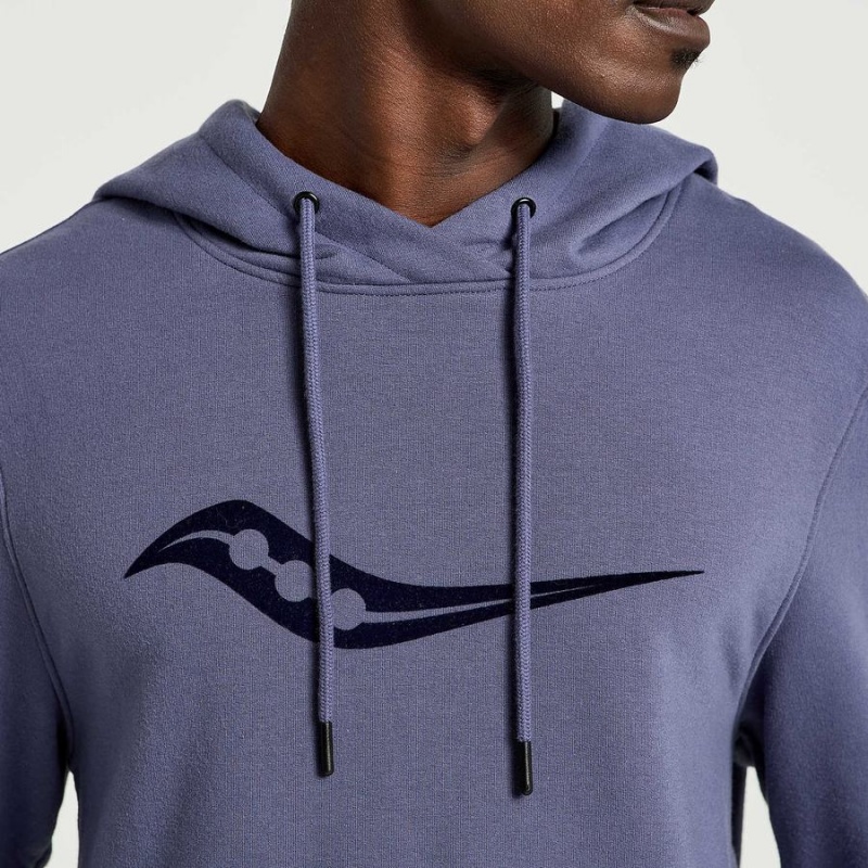 Blue Saucony Rested Men's Hoodie | Malaysia S92307-Q70