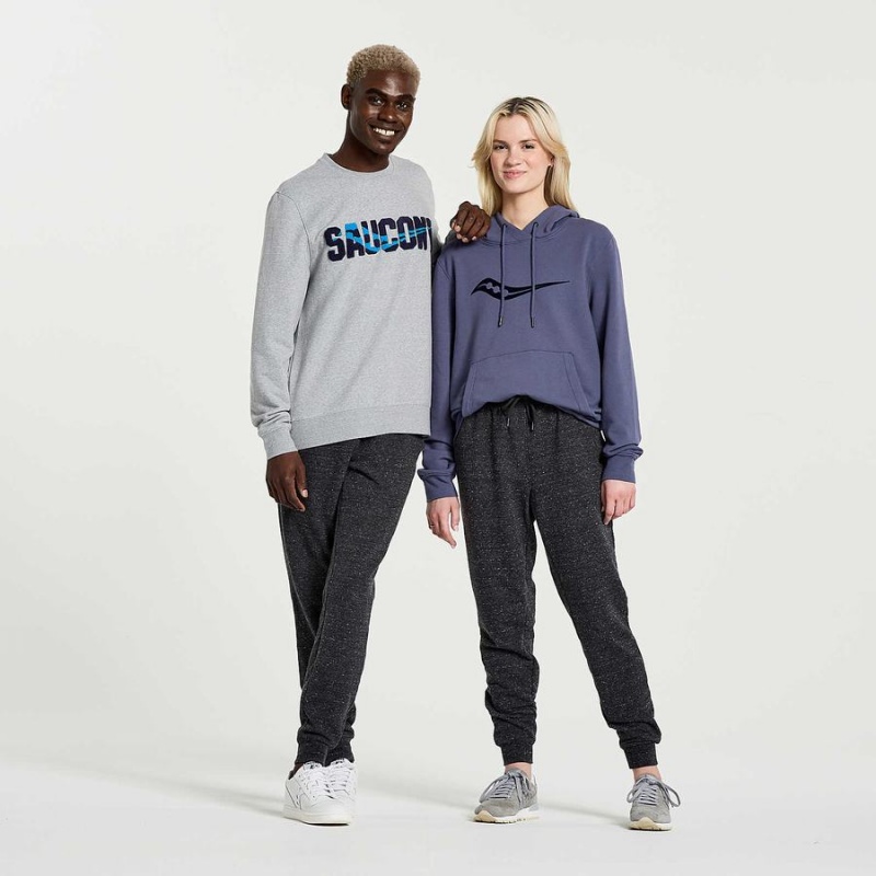 Blue Saucony Rested Men's Hoodie | Malaysia S92307-Q70