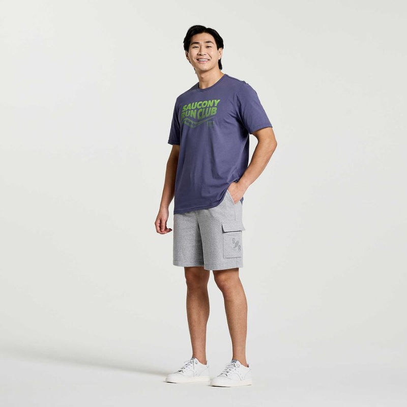 Blue Saucony Rested Men's T Shirts | Malaysia S60354-R84