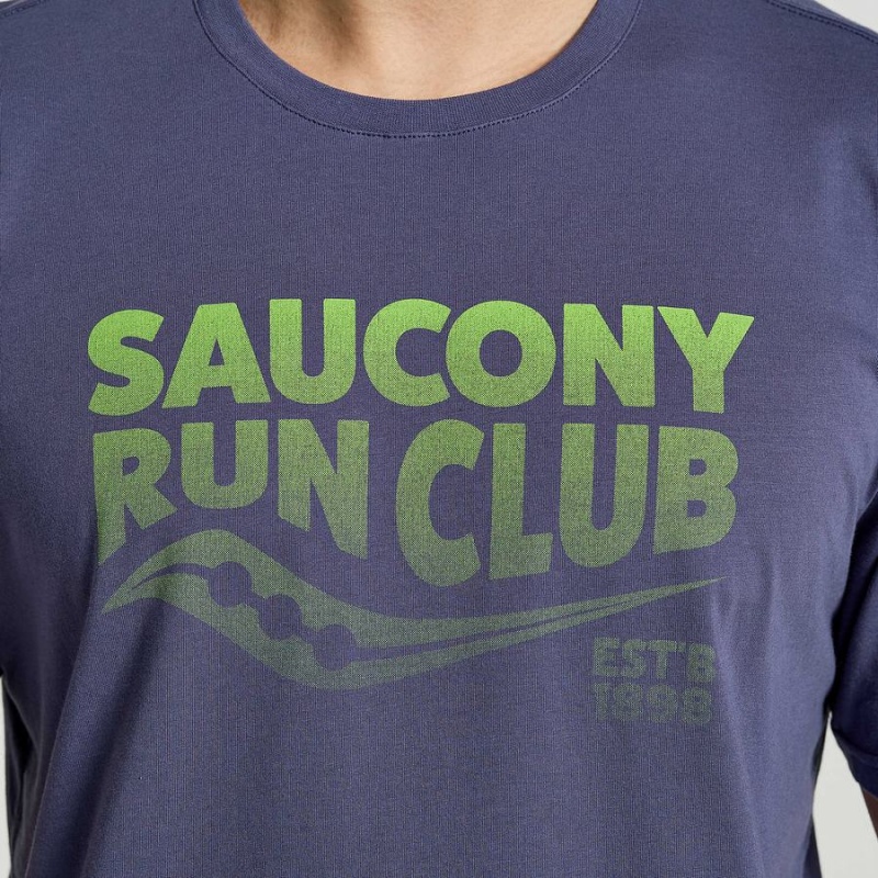 Blue Saucony Rested Men's T Shirts | Malaysia S60354-R84