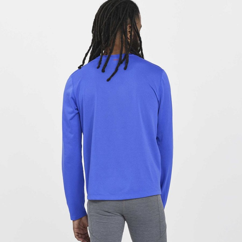 Blue Saucony Stopwatch Long Sleeve Men's T Shirts | Malaysia S42593-J20